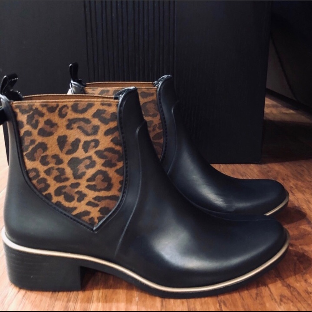 Kate Spade cheetah print rain boots